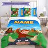 3pcs Curious George9 Cover Set - Personalized Name, HD Printed Bedding with 1 Cover and 2 Pillowcases - Perfect for Home Decor, Easy Care