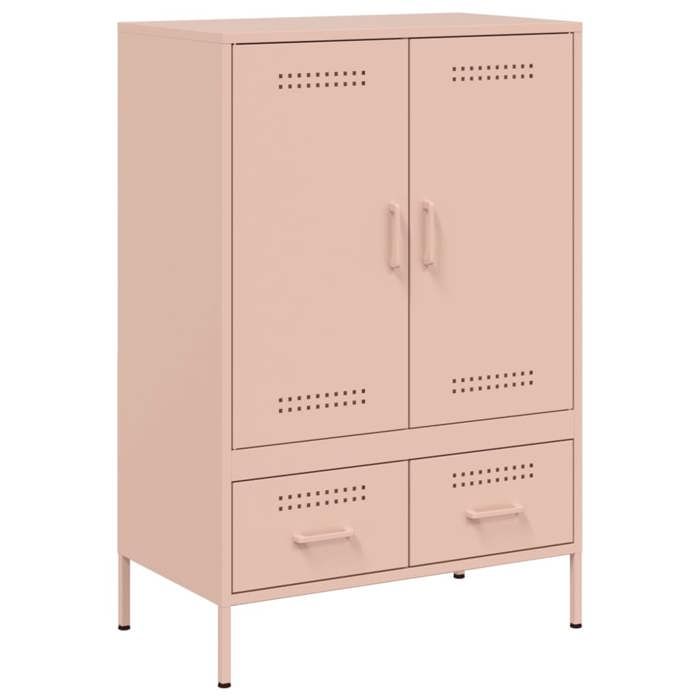 VidaXL Buffet Haut, Armoire avec Pieds et Compartiments, Placard avec Porte, Organisateur de Salle de Séjour, Rose 843109