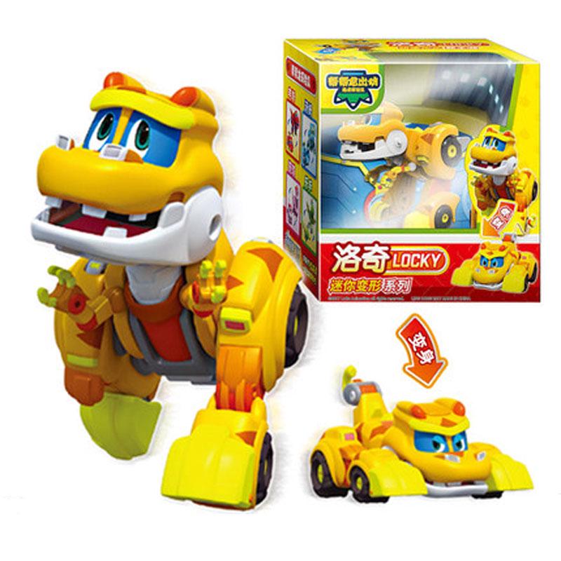 Newest ABS Min Deformation Gogo Dino Action Figures REX Transformation Car Airplane Motorboat Crane Dinosaur Toys for Kids