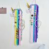 Handmade Boho Unicorn Wall Hanging Organizer - Felt Animal Head Hair Accessory Storage Strip, Charming Room Decor for Girls