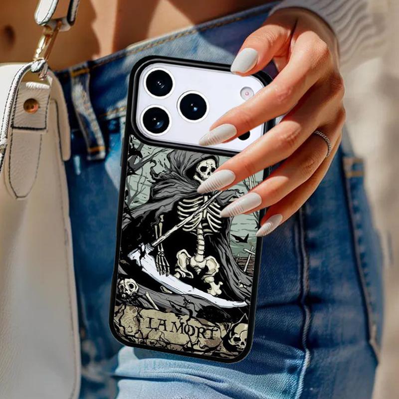 The Hermit Tarot Card Grim Reaper Phone Case For iPhone 17 Air 14 15 13 12 Max Cover For Apple 16e 11 Pro Max Plus Coque
