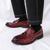 Модные Роскошные Новые Лоферы с Кисточками Новые Мужские Туфли из Лакированной Кожи с Узором Аллигатора Дизайнерская Формальная Свадебная Обувь для Выпускного Вечера