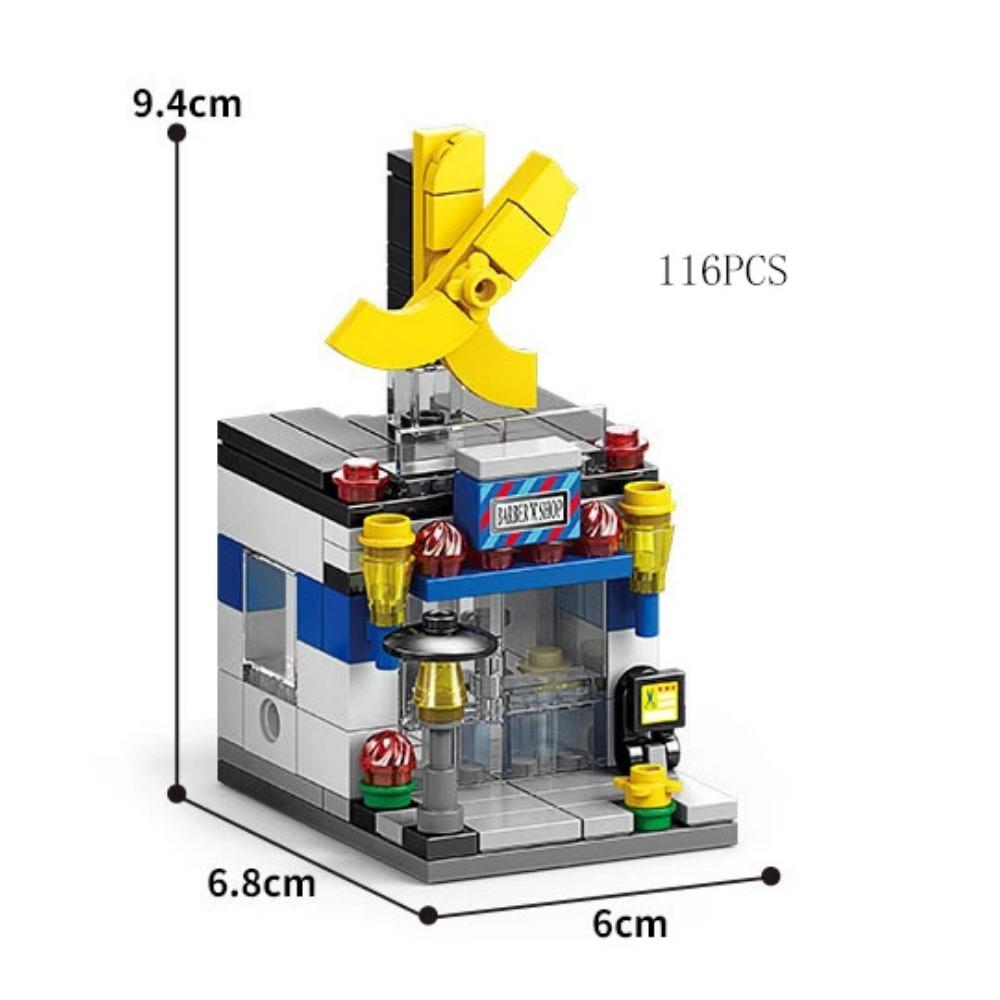 Мини-магазин, наборы для просмотра улиц, модельные строительные блоки, гамбургер, ресторан, розничный магазин, креативная архитектура, друг, город для девочек