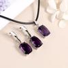 Простой дизайн, Южная Африка, аметист, натуральные драгоценные камни, ювелирные изделия, 925 серебро, ожерелье, серьги, комплект ювелирных изделий для женщин, подарки