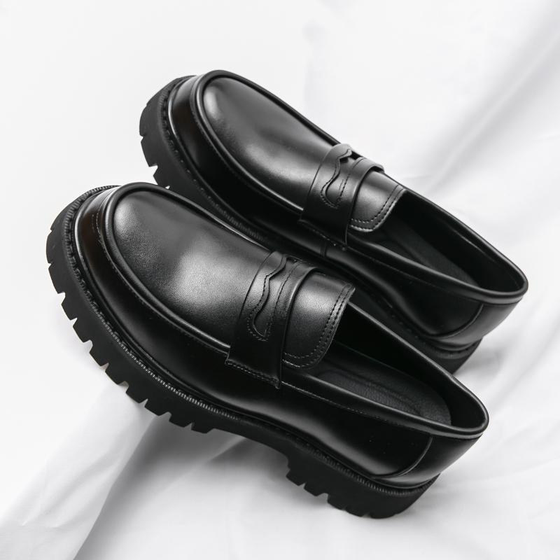 High Quality Men Casual Leather Shoes Platform Non-Slip Loafers Fashion Business Shoes Breathable Vulcanized Shoes Oxford Shoes