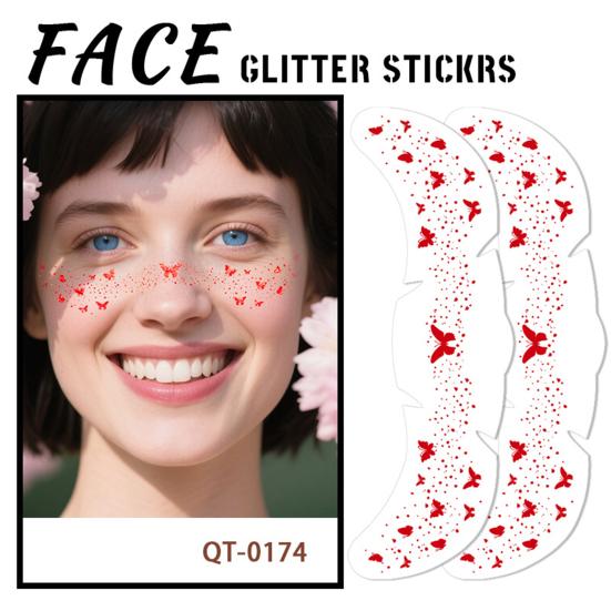 Temporary Tattoo Sticker, Red Freckles Face Tattoo, Waterproof Temporary Freckles Tattoo for Adults Festive Party Makeup