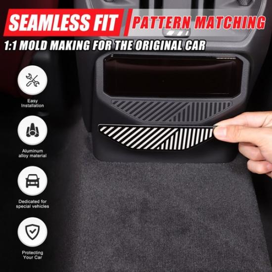 Black Steel Rear Air Vent Lower Air Vent Mesh Cover Trim For BMW X3 G45 2025+