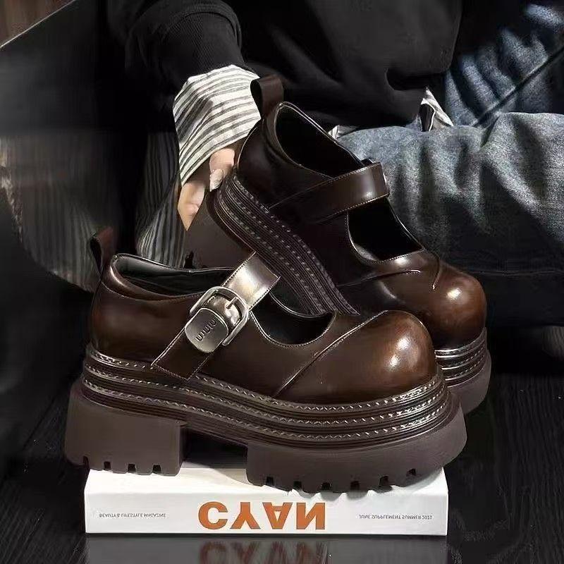 Нишевый дизайн, туфли на толстой подошве, новые туфли на среднем каблуке, высокого класса, Marfried Street, высокая ценность, Lizhen, туфли с неглубоким вырезом