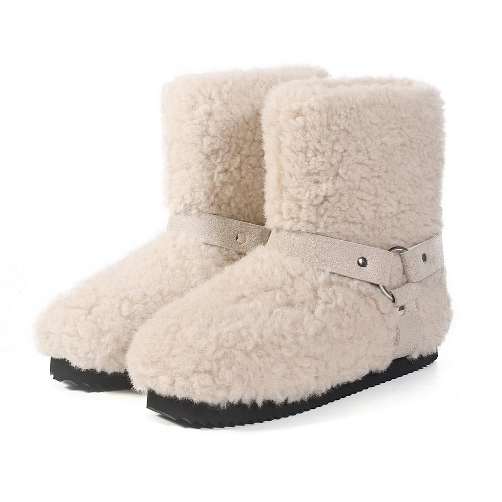 Женские большие размеры мягкие эластичные зимние теплые утепленные сноубутсы нескользящие износостойкие для улицы для отдыха спортивные плюшевые хлопковые ботинки