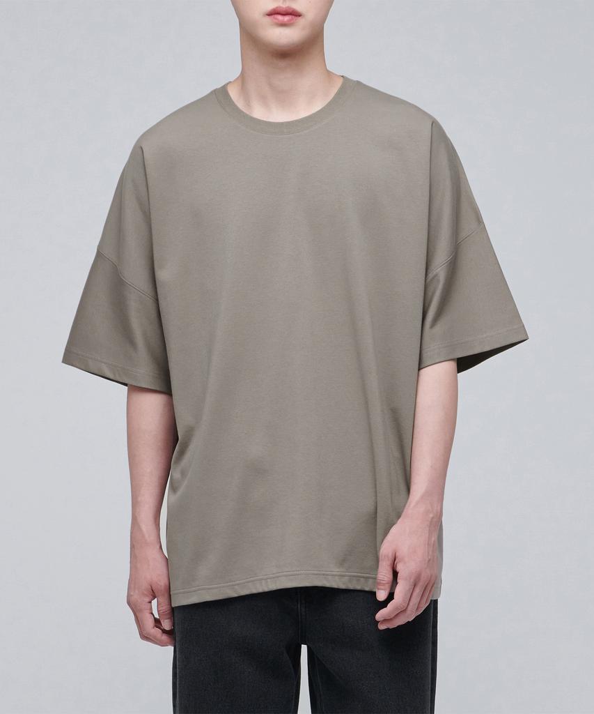 MUSINSA STANDARD Ponte Dolman Sleeve Oversized T-Shirt [Dusty Beige]