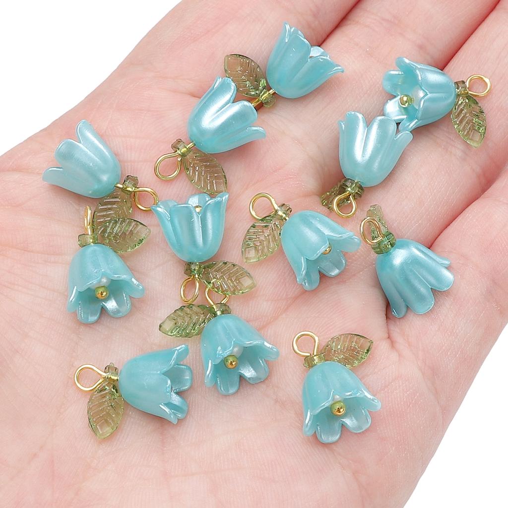 11x14mm 2-10Pcs acrylic lily of the valley flower bud beads plated with colored loose beads, handcrafted DIY making jewelry 2029