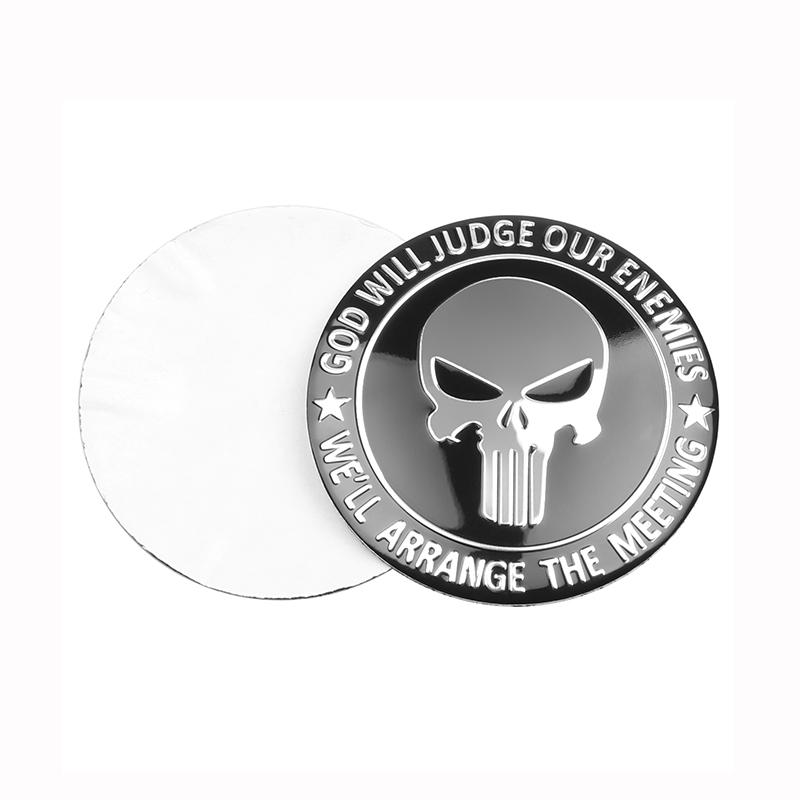 4pcs Skull Car Hubcap Sticker Personalized Car Sticker Decoration 56MM Aluminum Car Tire Car Sticker