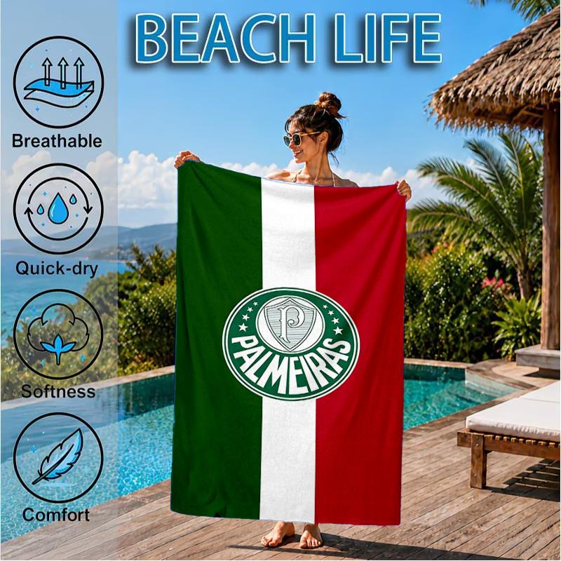 Fc Crest Design Printed Microfiber Beach Towel, Soft And Absorbent, Quick-Dry, Ideal for Summer Travel, Beach Essential, Swimming Pool