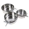 Pet Hanging Bowl Stainless Steel Dog &Cat Feeding Food Bird Water Dish Cage Bowl