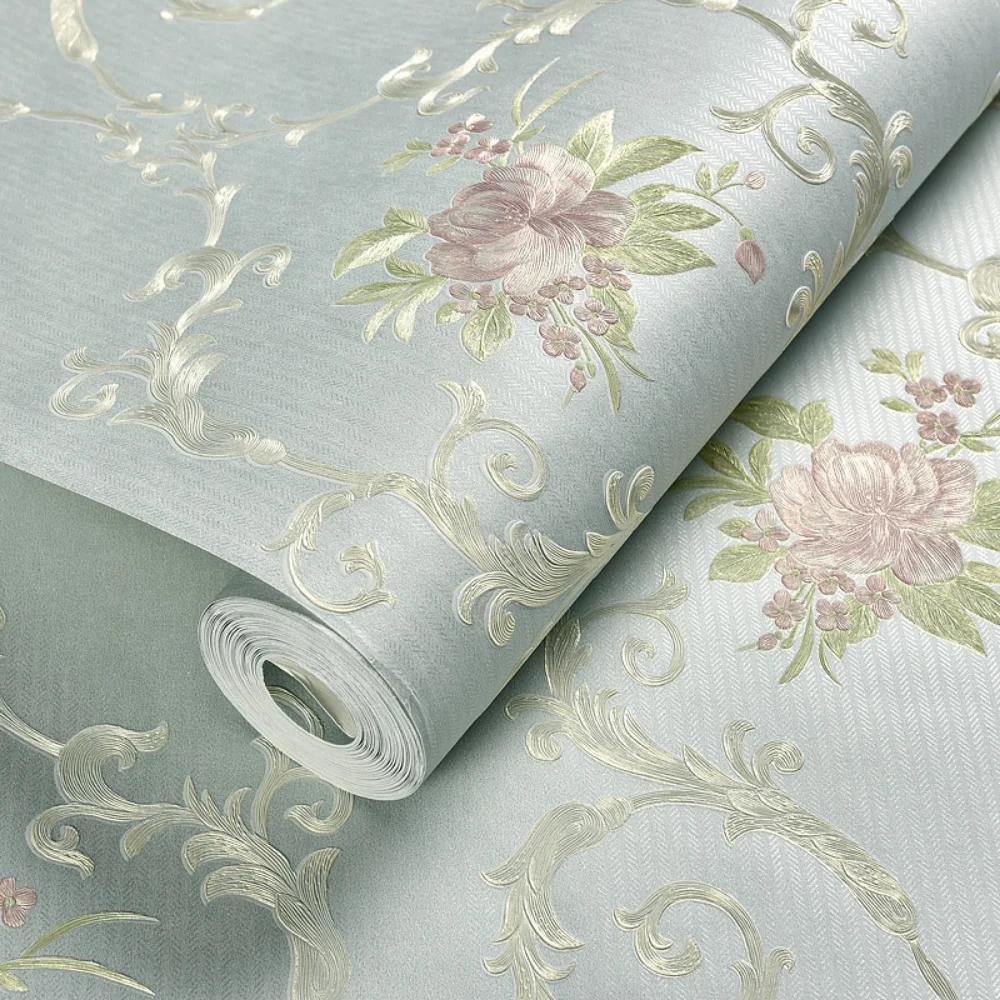 Цветочные обои Самоклеящиеся Теплая Девичья Спальня 3d Стереоскопические Наклейки для Украшения Стен Гостиная Ресторан Фон