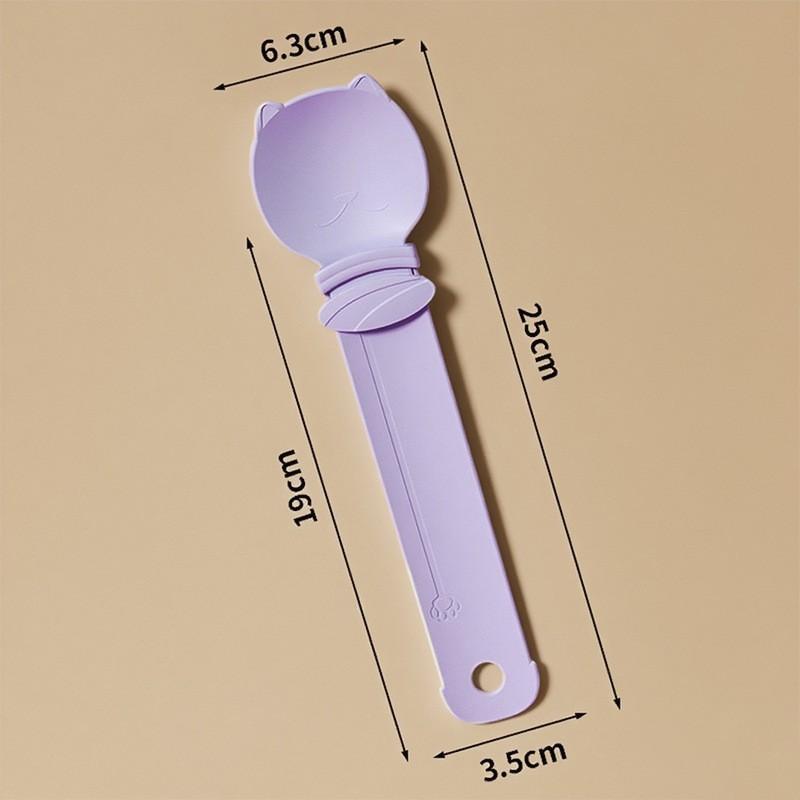 Cat Treat Dispenser Spoon Wet Food Paste Squeeze Feeder Tool - PP Material Lightweight Multi-Color Options