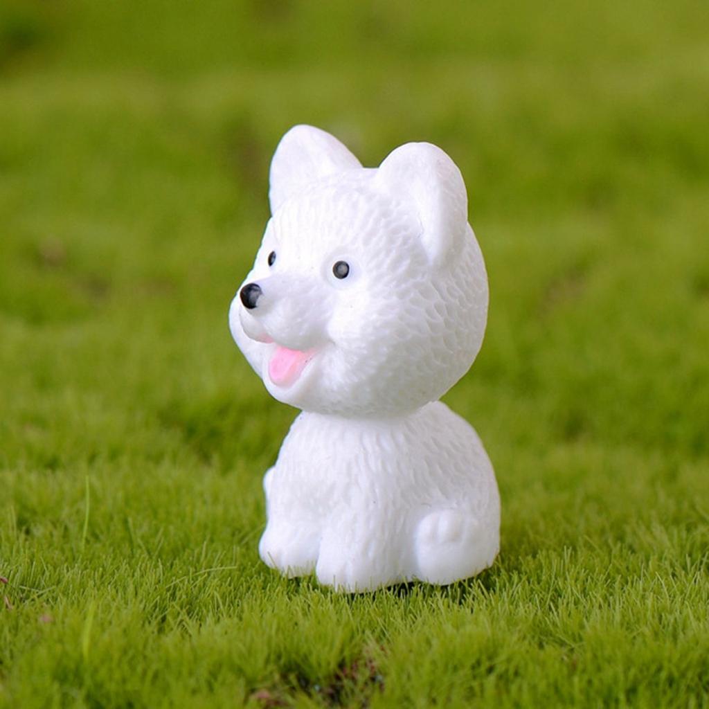 Home Decor Cute Mini Resin Puppy Statue Figurines Cake Decoration Animal Miniature Dog Ornament
