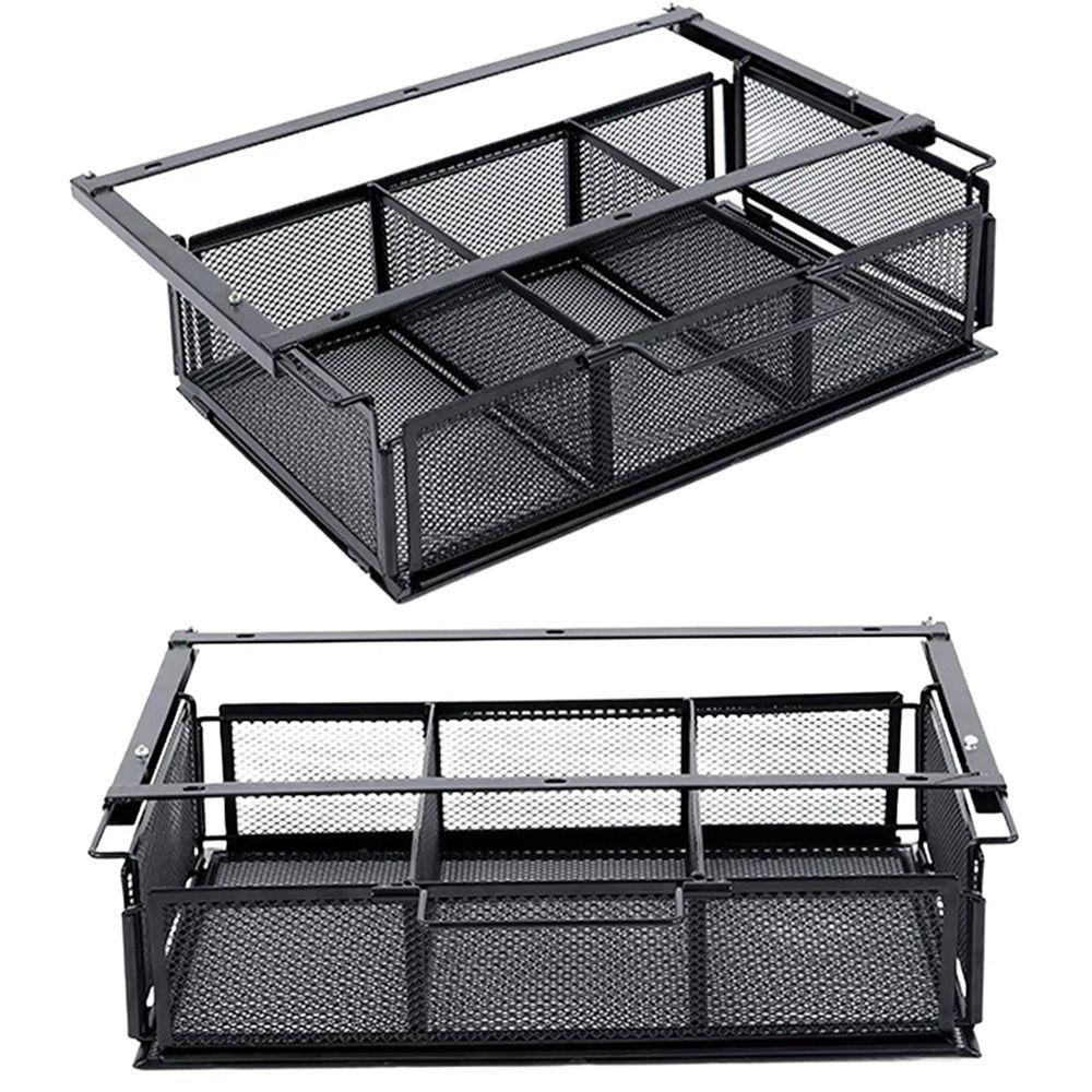 Большая емкость Подстольный ящик Экономия места Настольный подвесной лоток Металлическая корзина для хранения Офис