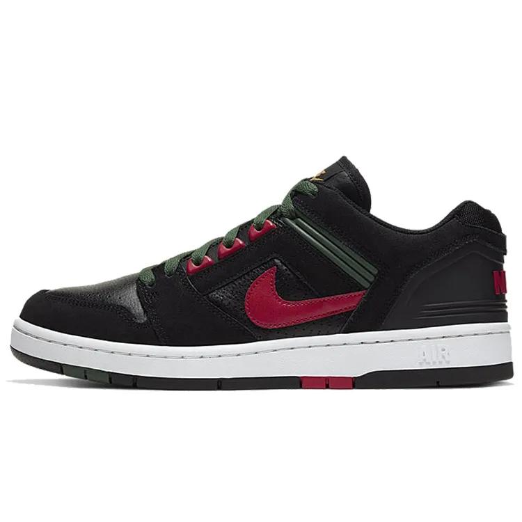 Nike Air Force 2 Low SB 'Deep Forest' (Unisex) Black / Deep Forest / Gym Red Skate Shoes AO0300 002