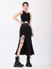 Side Slit Long Black Skirt Women Simple All Match High Waist Bag Hip Skirts Womens Korean Fashion Females Casual Vintage