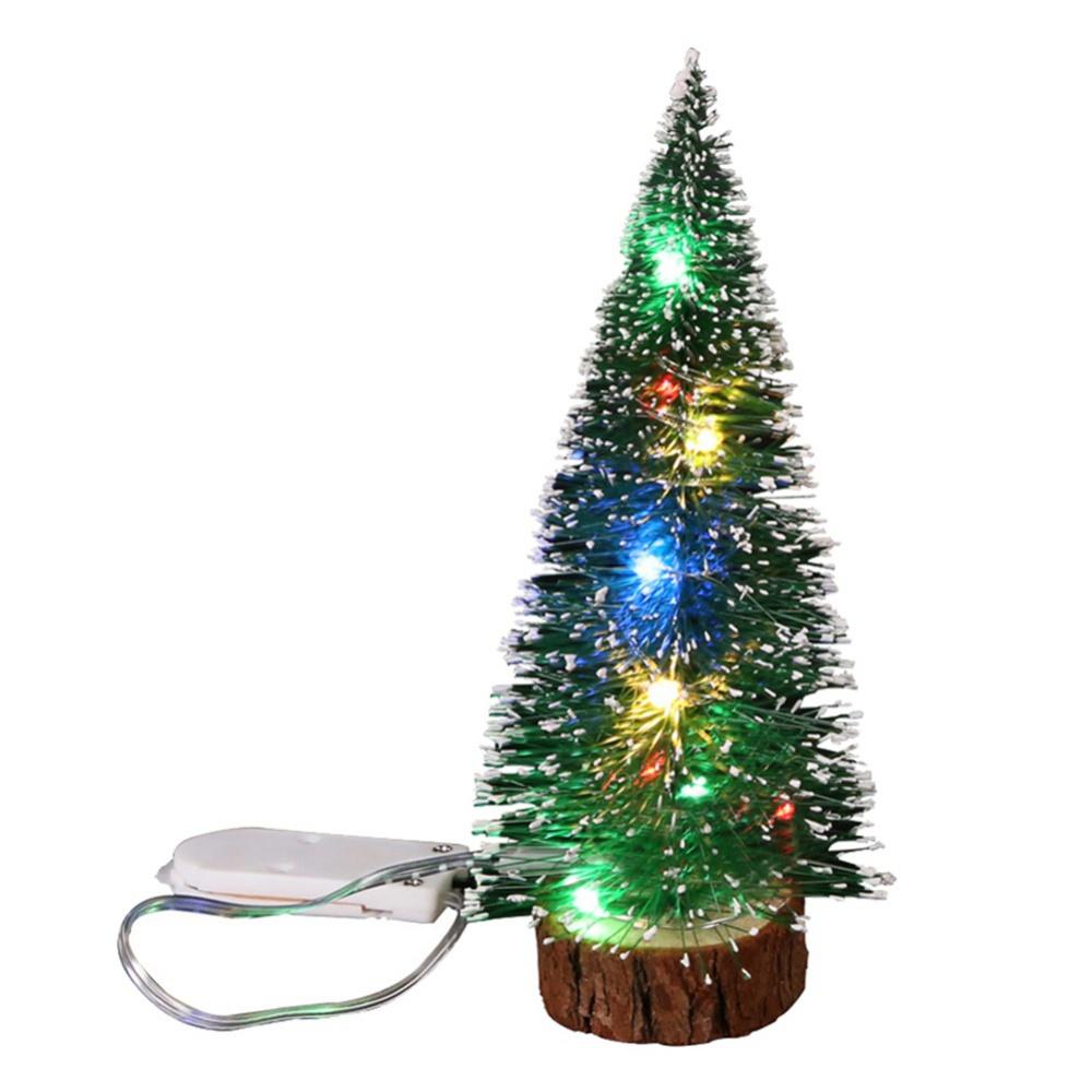 15/20/25/30cm LED Light Mini Artificial Christmas Tree Decoration Pine Needle Tree Green Cedar Xmas Tree Party Desktop Ornament