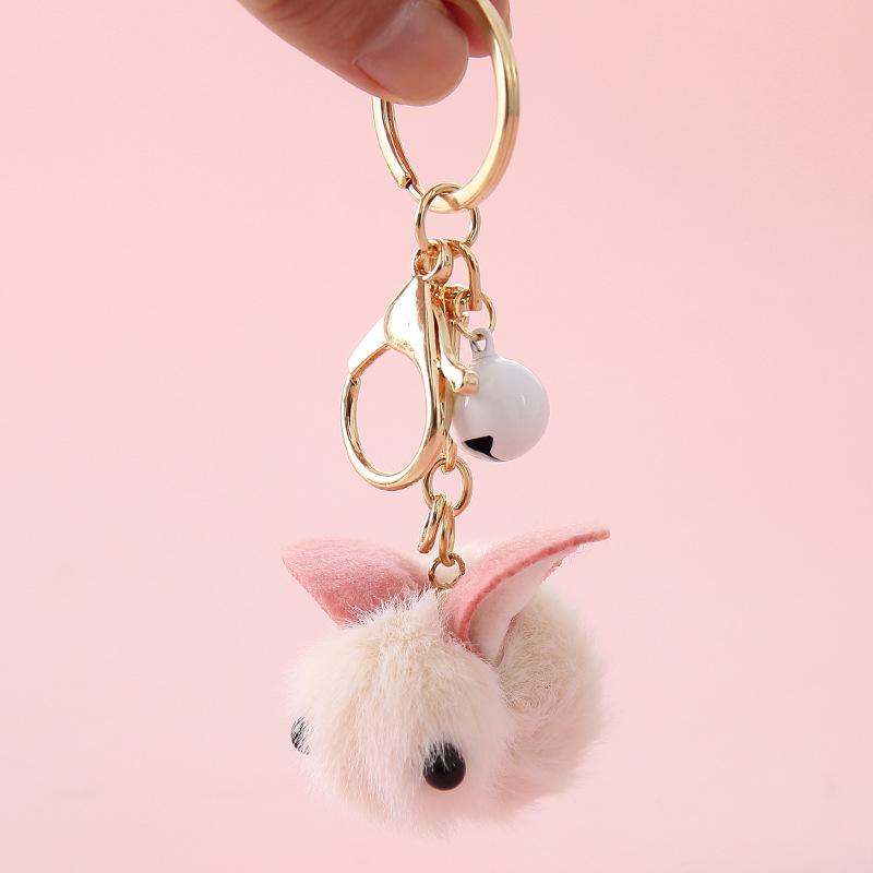 Cute Cartoon Plush Pendant Keychain Teddy Dog Car Pendant Handmade Wool Felt Jewelry Key Chain Rabbit Pendant Creative Gift