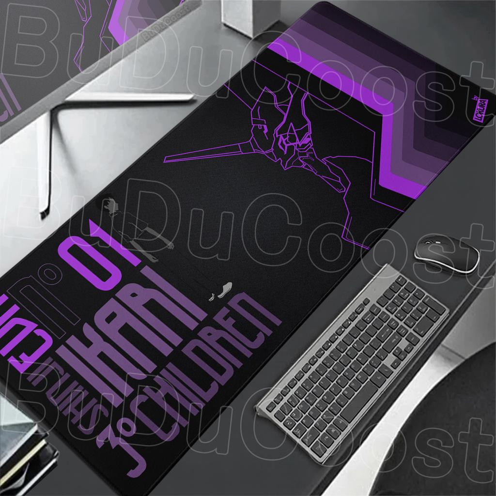 Large Computer Anime Mousepad Evangelion Laptop Office Extend Table Pad XXL E-Sports Stitch Edge Gamer Keyboard Mat for LOL CSGO