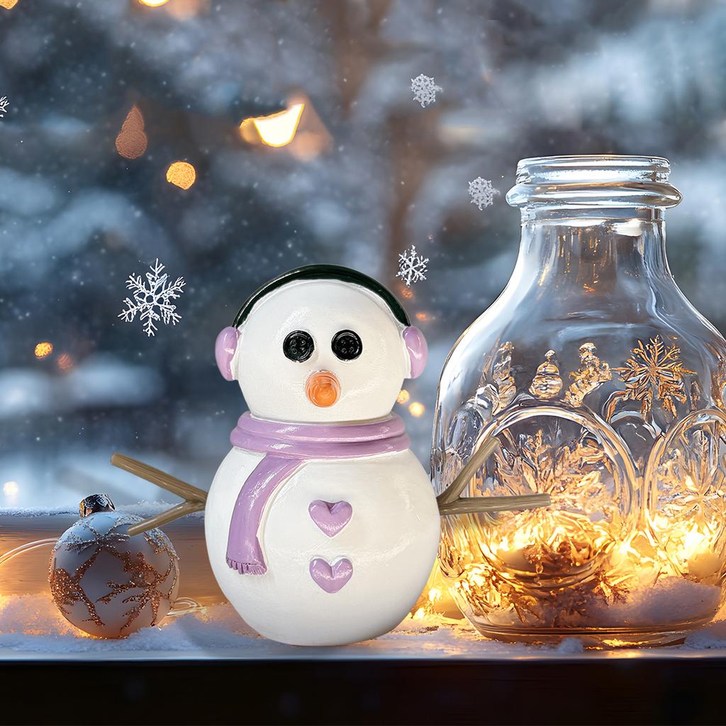 1 шт. Рождественское декоративное украшение из смолы в виде снеговика, Рождественское украшение, Праздничный подарок, Подходит для домашнего декора в помещении, Настольное украшение, Комнатный фи