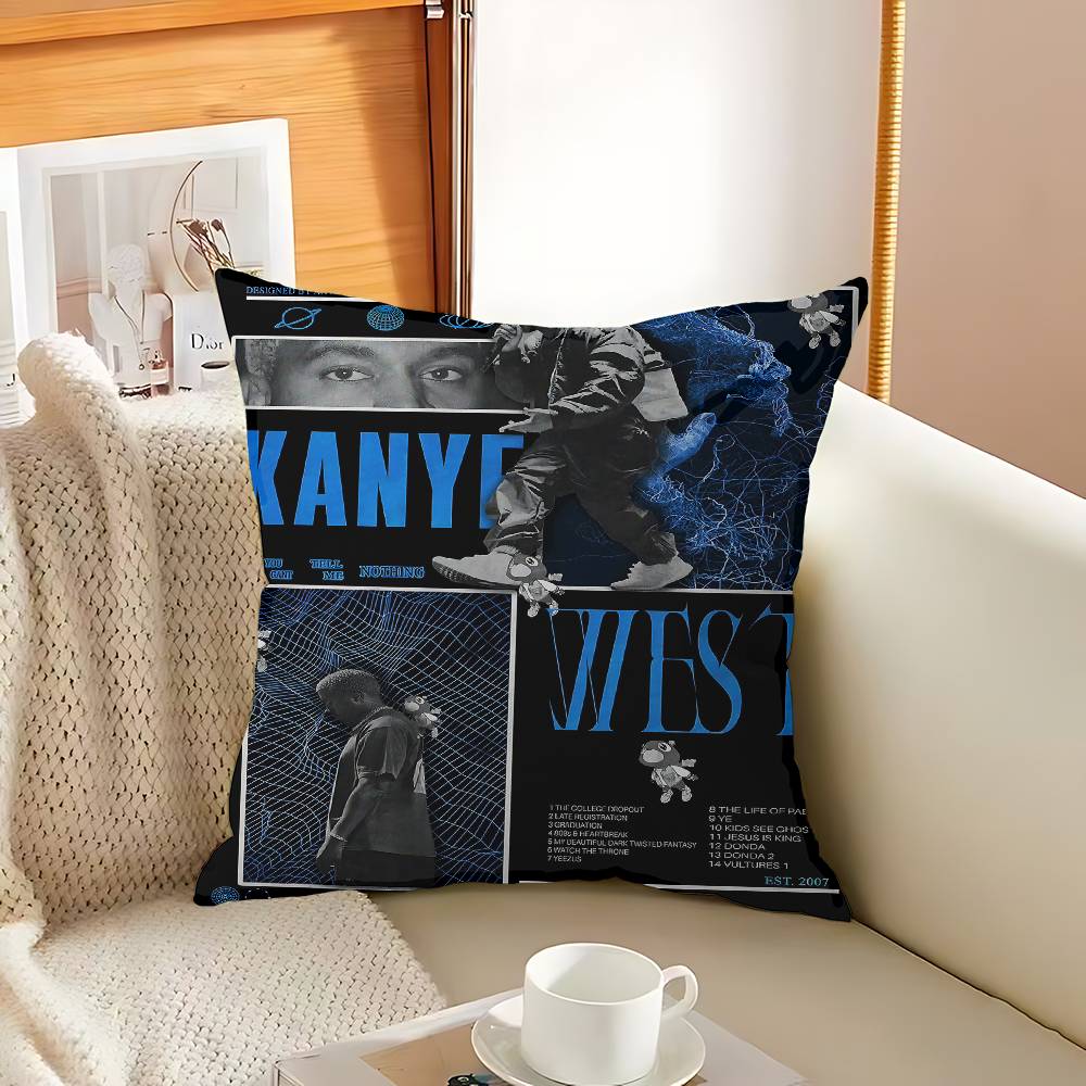 K-Kanye W-West Rapper Cushion Cover Polyester Sofa Cushions Decorative Throw Pillows Home Decoration Pillowcover