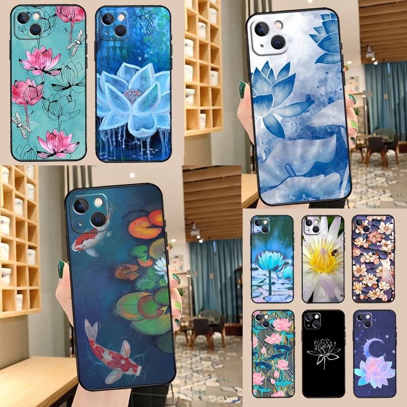 Чехол-цветок лотоса для Oppo A18 A38 A58 A78 A98 A80 A60 A40 A96 A76 A16 A94 A74 A54 A15 A17 A57 A77 A5 Pro