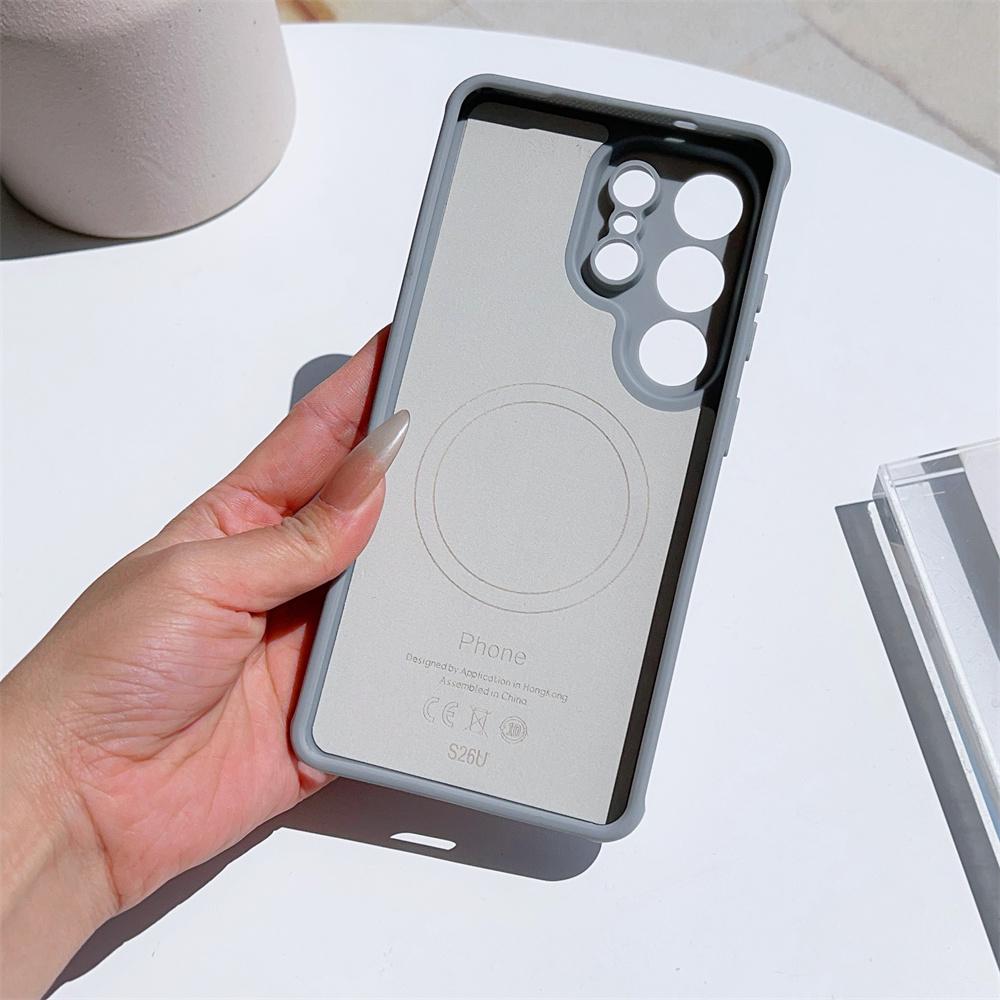 Матовый Мягкий Чехол для Телефона с MagSafe для Samsung Galaxy S26 Plus + S25 S24 S23 Ultra Магнитный Беспроводная Зарядка Ударопрочный Чехол