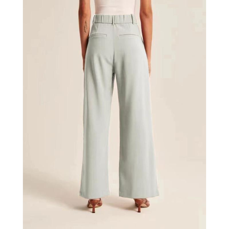 Весенние и летние женские брюки с драпировкой, тонкие однотонные брюки с высокой талией и широкими штанинами, повседневные костюмные брюки