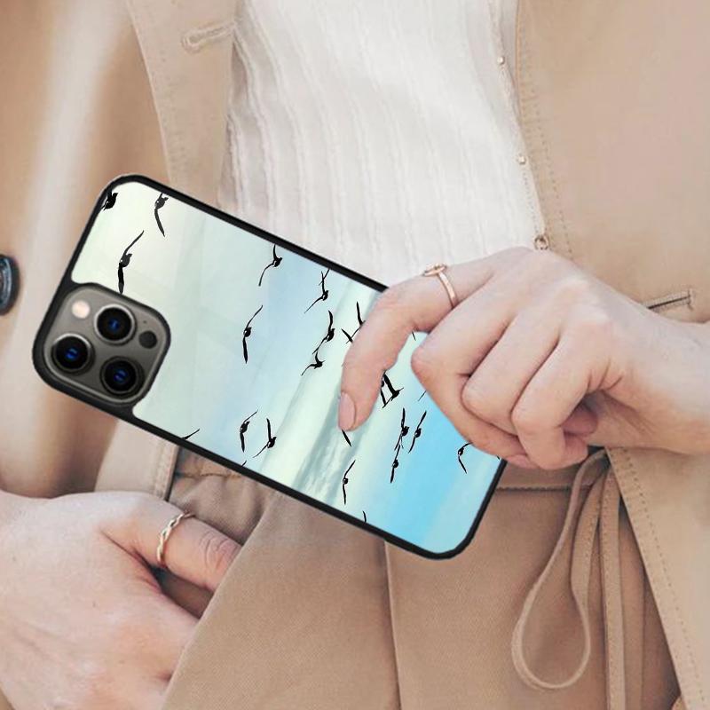 Cute Birds Flying Magnetic Phone Case For APPLE iPhone 17 Air 16 14 13 12 Pro Max 15 Plus Wireless Charge With MagSafe Cover