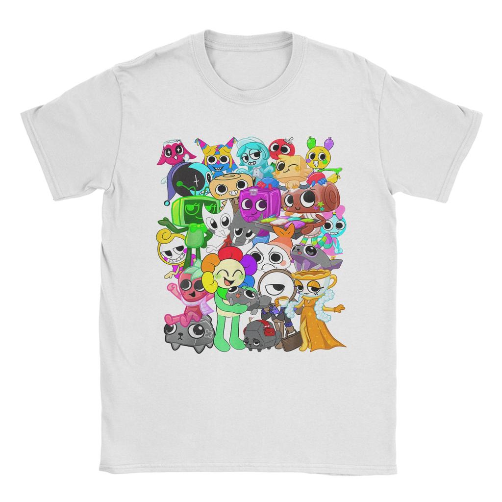 Dandy's World Group Shot T-Shirt for Men Cartoon Cute Casual Pure Cotton Tee O Neck Short Sleeve T Shirts Plus Size Merchandise