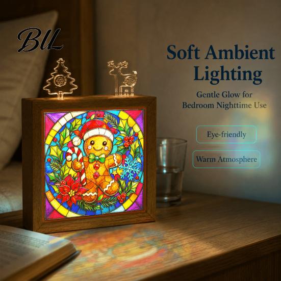 Creative Holiday Gift Idea DIY Acrylic Puzzle LED Night Light, Hand Assembled Christmas Tree Jigsaw Lamp, Bedside Light Decorative Desk for