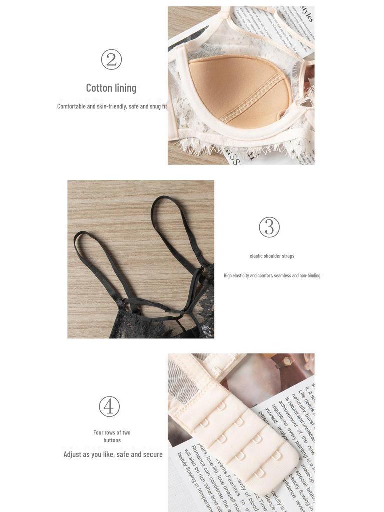 Женский кружевной комплект нижнего белья пуш-ап большого размера с французским кружевом для ресниц