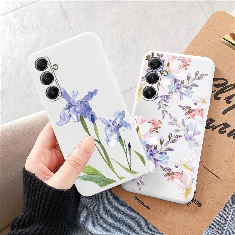 Мягкий силиконовый чехол с цветочным узором для Xiaomi Redmi Note 13 Pro 13C Samsung A55 M35 S24 iPhone Huawei Honor Realme Camera Защитный противоударный чехол