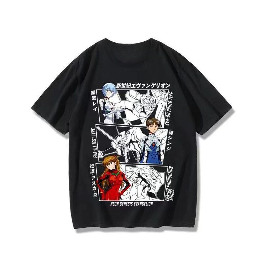 Neon Genesis Evangelion Unit01 Ikari 01 Purple Unisexga Print Black T Shirt 2026 Summer Oversized Anime Graphic Tee For Unisex Unisex