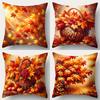 Home Decor Autumn Leaves & Basket Decorative Pillow Covers Pattern Cushion Cover Suitable For Sofa Bedroom Car Pillow Cover