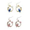 Feel Gold Cute Cat Gift Blue Pink "Cat Earrings" Women's (Earrings & Set)