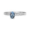 London Blue Topaz Blue Topaz Oval Solitaire Ring - 925 Sterling Silver