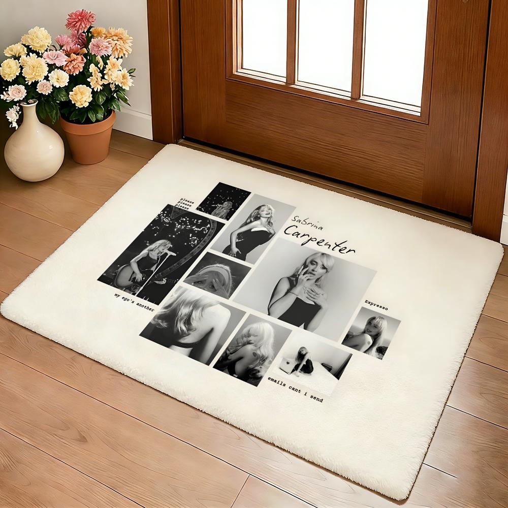 S-Sabrina Carpenter Floor Mat Cozy Flannel Soft Thick Non-Slip Mat For Living Room Bedroom Kitchen Decor Rugs