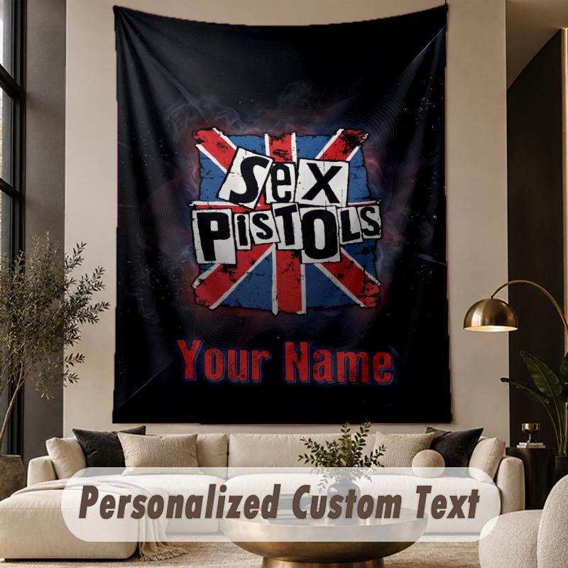 Custom Text Tapestry Sex Pistols Print Wall Tapestry Indoor Living Room Wall Decor