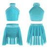 Girls Sparkly Rhinestones Lyrical Ballet Dance Dance Outfit Gymnastics Athletic Activewear Set Dancing Competition Performance