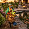 Tropical Bird Garden Decor Solar Parrot Light, LED Powered Pathway Outdoor Lamp Waterproof Decorative Stake Light for Patio Yard Lawn