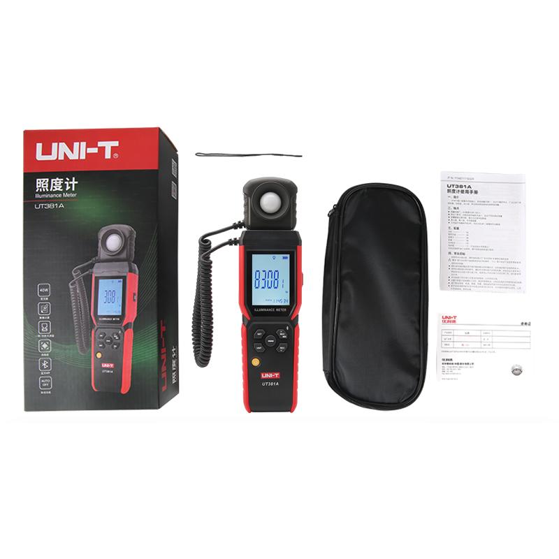 UNI-T UT381A Illuminometer Integrated & Split Digital Light Illuminance Meter 400000 Lx 37160 Fc Luxometer with Bluetooth APP