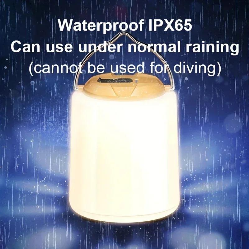 Outdoor Camping Lantern 3 Levels Adjustable IPX4 Waterproof USB Rechargeable Super Bright Portable Hanging Tent Lamp Hiking LED Emergency Light
