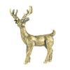 Brass Elk Ornament Vintage Style Fine-textured Realistic Elk Statue Desk Decoration Fade-resistant Ornament