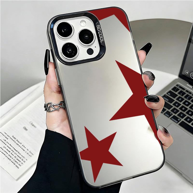 Минималистичный Чехол для Телефона с Узором Красной Звезды Для IPhone 17 Air Чехлы Для IPhone 16 Pro Max 15 14 13 12 11 16 Plus 16E 17 Air Чехол