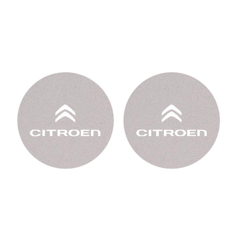TXBB4 2PCS Citroen Emblem Badge Car Anti Slip Mat Coaster Water Cup Slot For Citroen C8 DS3 C6 C3 Vts C4 Saxo C4L C5 C2 C1 Xsara C3-XR